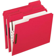 Pendaflex - 11-5/8 x 9-1/2", Letter Size, Red, File Folders with Top Tab - 11 Point Stock, Assorted Tab Cut Location - Apex Tool & Supply