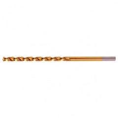 #20 RHS / RHC HSS-CO 8% (M42) 135 Degree Split Point Q-Cobalt Wide Land Parabolic Taper Length Drill - TiN - Apex Tool & Supply