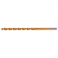 #21 RHS / RHC HSS-CO 8% (M42) 135 Degree Split Point Q-Cobalt Wide Land Parabolic Taper Length Drill - TiN - Apex Tool & Supply