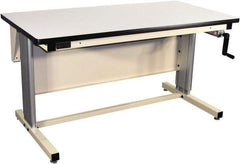 Proline - 60 Wide x 30" Deep x 42" High, Plastic Laminate Workbench - T-Molded Edge, Adjustable Height Legs, Beige - Apex Tool & Supply