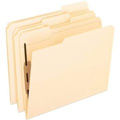Pendaflex - 8-1/2 x 11", Letter Size, Manila, File Folders with Top Tab - 11 Point Stock, Assorted Tab Cut Location - Apex Tool & Supply