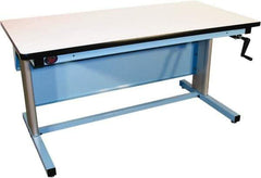 Proline - 60 Wide x 30" Deep x 42" High, Plastic Laminate Workbench - T-Molded Edge, Adjustable Height Legs, Blue - Apex Tool & Supply