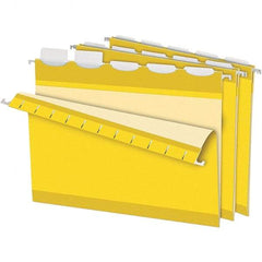Pendaflex - 8-1/2 x 11", Letter Size, Yellow, Hanging File Folder - 11 Point Stock, 1/5 Tab Cut Location - Apex Tool & Supply