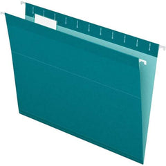 Pendaflex - 8-1/2 x 11", Letter Size, Teal, Hanging File Folder - 11 Point Stock, 1/5 Tab Cut Location - Apex Tool & Supply