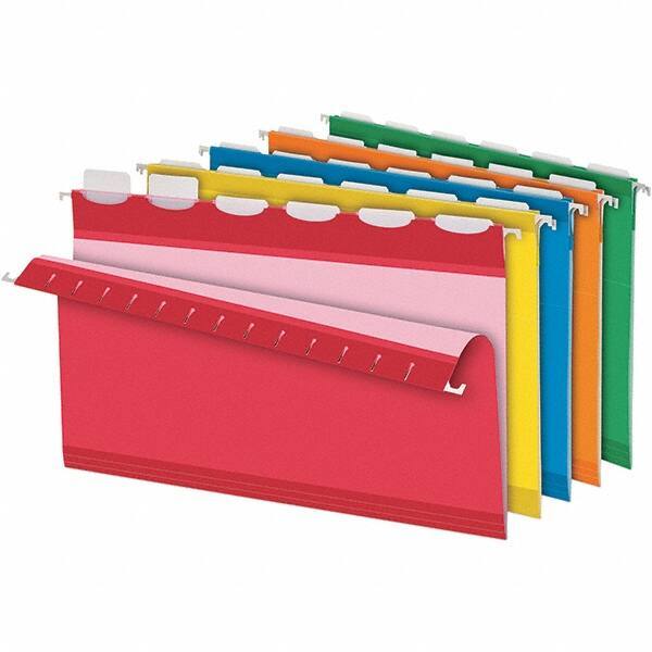 Pendaflex - 8-1/2 x 14", Legal, Assorted Colors, Hanging File Folder - 11 Point Stock, 1/6 Tab Cut Location - Apex Tool & Supply
