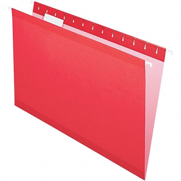 Pendaflex - 8-1/2 x 14", Legal, Red, Hanging File Folder - 11 Point Stock, 1/5 Tab Cut Location - Apex Tool & Supply