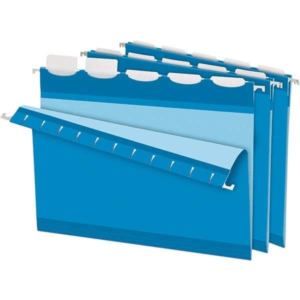 Pendaflex - 8-1/2 x 11", Letter Size, Blue, Hanging File Folder - 11 Point Stock, 1/5 Tab Cut Location - Apex Tool & Supply