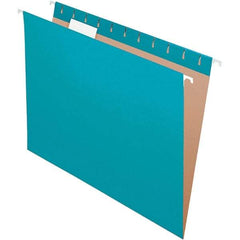 Pendaflex - 8-1/2 x 11", Letter Size, Teal, Hanging File Folder - 11 Point Stock, 1/5 Tab Cut Location - Apex Tool & Supply