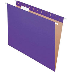 Pendaflex - 8-1/2 x 11", Letter Size, Violet, Hanging File Folder - 11 Point Stock, 1/5 Tab Cut Location - Apex Tool & Supply