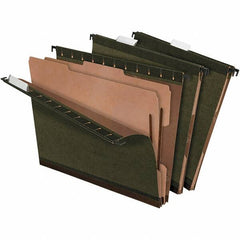Pendaflex - 8-1/2 x 11", Letter Size, Standard Green, Hanging File Folder - 11 Point Stock, Assorted Tab Cut Location - Apex Tool & Supply