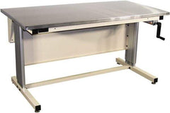 Proline - 72 Wide x 30" Deep x 42" High, Stainless Steel Workbench - Adjustable Height Legs, Beige - Apex Tool & Supply