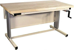 Proline - 60 Wide x 30" Deep x 42" High, Maple Workbench - Adjustable Height Legs, Beige - Apex Tool & Supply