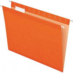 Pendaflex - 8-1/2 x 11", Letter Size, Orange, Hanging File Folder - 11 Point Stock, 1/5 Tab Cut Location - Apex Tool & Supply