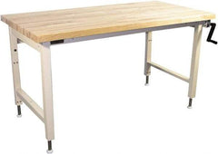 Proline - 60 Wide x 30" Deep x 42" High, Maple Workbench - Adjustable Height Legs, Beige - Apex Tool & Supply