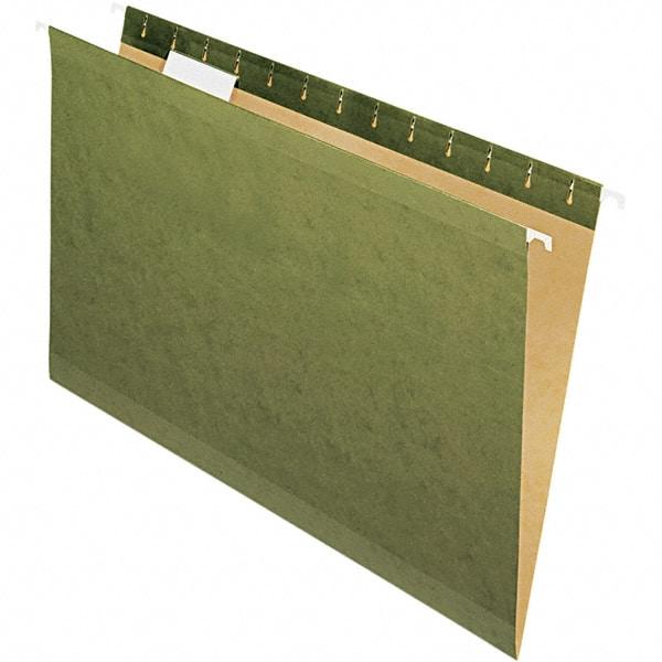 Pendaflex - 8-1/2 x 14", Legal, Standard Green, Hanging File Folder - 11 Point Stock, Straight Tab Cut Location - Apex Tool & Supply