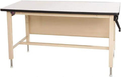 Proline - 60 Wide x 30" Deep x 42" High, Plastic Laminate Workbench - T-Molded Edge, Adjustable Height Legs, Beige - Apex Tool & Supply