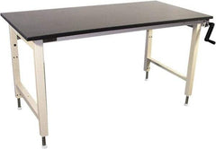 Proline - 60 Wide x 30" Deep x 42" High, Epoxy Resin Workbench - Adjustable Height Legs, Beige - Apex Tool & Supply