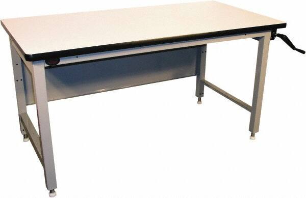 Proline - 72 Wide x 30" Deep x 42" High, Static Dissipative Workbench - T-Molded Edge, Adjustable Height Legs, Gray - Apex Tool & Supply