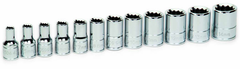 12 Piece - 1/4" Drive - 12 Point - Shallow Socket Set on Clip Rail Metric - Apex Tool & Supply