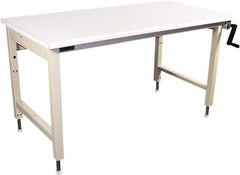 Proline - 60 Wide x 30" Deep x 42" High, Static Dissipative Workbench - Bull Nose Edge, Adjustable Height Legs, Beige - Apex Tool & Supply