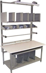 Proline - 72 Wide x 30" Deep x 36" High, Static Dissipative Workbench - Bull Nose Edge, Adjustable Height Legs, Gray - Apex Tool & Supply