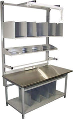 Proline - 72 Wide x 30" Deep x 36" High, Stainless Steel Workbench - Adjustable Height Legs, Gray - Apex Tool & Supply