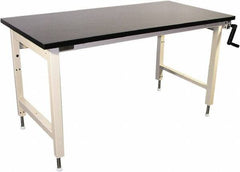 Proline - 60 Wide x 30" Deep x 42" High, Chem-Guard Workbench - Adjustable Height Legs, Beige - Apex Tool & Supply