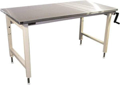 Proline - 60 Wide x 30" Deep x 42" High, Stainless Steel Workbench - Adjustable Height Legs, Beige - Apex Tool & Supply