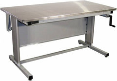 Proline - 72 Wide x 30" Deep x 42" High, Stainless Steel Workbench - Adjustable Height Legs, Gray - Apex Tool & Supply