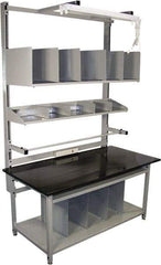 Proline - 60 Wide x 30" Deep x 36" High, Epoxy Resin Workbench - Adjustable Height Legs, Gray - Apex Tool & Supply