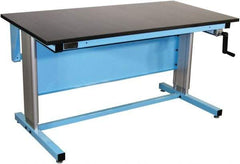 Proline - 60 Wide x 30" Deep x 42" High, Chem-Guard Workbench - Adjustable Height Legs, Blue - Apex Tool & Supply