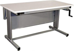 Proline - 60 Wide x 30" Deep x 42" High, Plastic Laminate Workbench - Bull Nose Edge, Adjustable Height Legs, Gray - Apex Tool & Supply