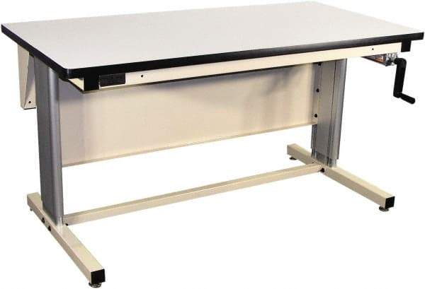 Proline - 60 Wide x 30" Deep x 42" High, Static Dissipative Workbench - T-Molded Edge, Adjustable Height Legs, Beige - Apex Tool & Supply