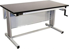 Proline - 72 Wide x 30" Deep x 42" High, Chem-Guard Workbench - Adjustable Height Legs, Gray - Apex Tool & Supply