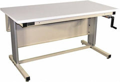 Proline - 72 Wide x 30" Deep x 42" High, Static Dissipative Workbench - Bull Nose Edge, Adjustable Height Legs, Beige - Apex Tool & Supply