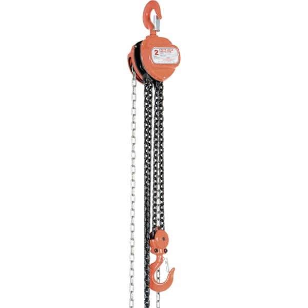 Vestil - 4,000 Lb Lifting Capacity, 20' Lift Height, Hand Hoist - Made from Chain - Apex Tool & Supply