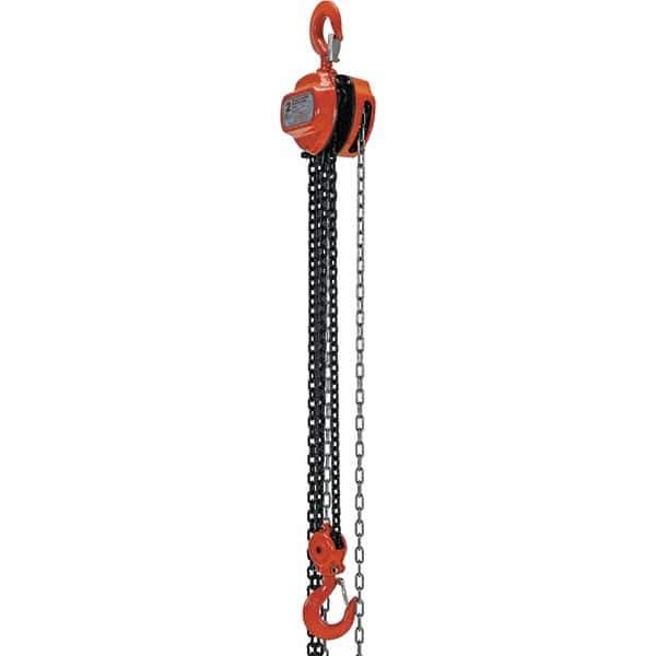 Vestil - 4,000 Lb Lifting Capacity, 10' Lift Height, Hand Hoist - Made from Chain - Apex Tool & Supply