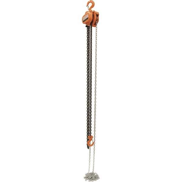 Vestil - 3,000 Lb Lifting Capacity, 15' Lift Height, Hand Hoist - Made from Chain - Apex Tool & Supply