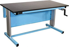 Proline - 72 Wide x 30" Deep x 42" High, Chem-Guard Workbench - Adjustable Height Legs, Blue - Apex Tool & Supply