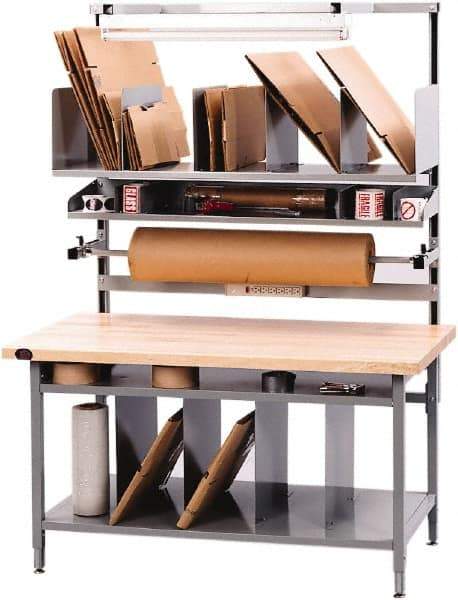 Proline - 60 Wide x 30" Deep x 36" High, Maple Workbench - Adjustable Height Legs, Gray - Apex Tool & Supply
