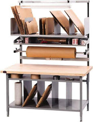 Proline - 72 Wide x 30" Deep x 36" High, Maple Workbench - Adjustable Height Legs, Gray - Apex Tool & Supply