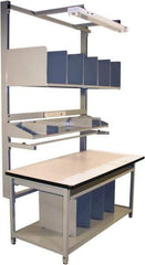 Proline - 72 Wide x 30" Deep x 36" High, Static Dissipative Workbench - T-Molded Edge, Adjustable Height Legs, Gray - Apex Tool & Supply