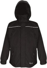 Viking - Size 3XL, Black, Waterproof, Wind Resistant Jacket - 55" Chest, 5 Pockets, Detachable, Packable Hood, Hook & Loop Wrist - Apex Tool & Supply