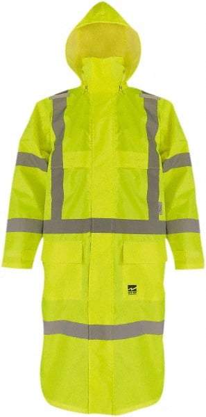 Viking - Size S, High Visibility Lime, Coat - 37" Chest, 2 Pockets, Detachable Hood, Hook & Loop Wrist - Apex Tool & Supply