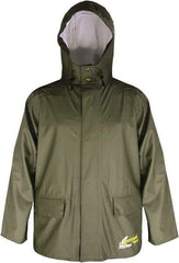 Viking - Size XL, Moss Green, Waterproof Jacket - 47" Chest, 2 Pockets, Detachable Hood, Snap at Wrist - Apex Tool & Supply