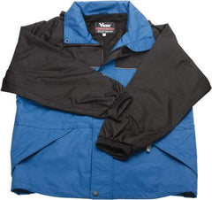 Viking - Size XL, Cobalt Blue & Black, Waterproof, Wind Resistant Jacket - 47" Chest, 3 Pockets, Packable Hood, Hook & Loop Wrist - Apex Tool & Supply