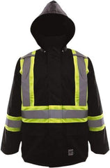 Viking - Size S High Visibility & Water Resistant Jacket - Black, Polyester & Polyurethane, Zipper, Hook & Loop Closure, 37" Chest - Apex Tool & Supply