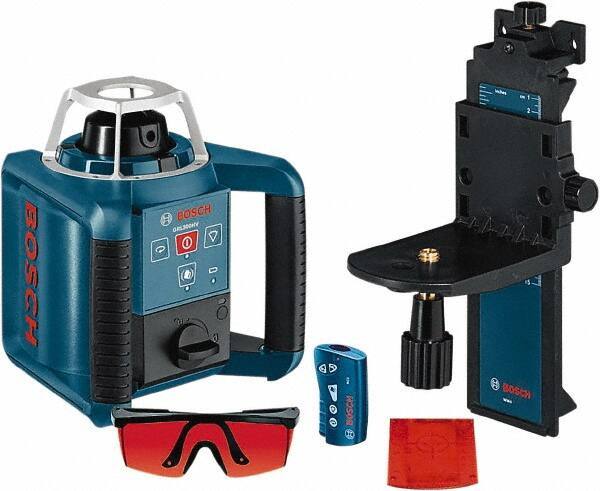Bosch - 1,000' Measuring Range, 1/8" at 100' Accuracy, Self-Leveling Horizontal & Vertical Rotary Laser - ±5° Self Leveling Range, 1 Beam, 2-D Battery Included - Apex Tool & Supply