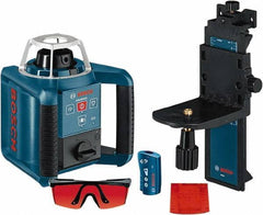 Bosch - 1,000' Measuring Range, 1/8" at 100' Accuracy, Self-Leveling Horizontal & Vertical Rotary Laser - ±5° Self Leveling Range, 1 Beam, 2-D Battery Included - Apex Tool & Supply