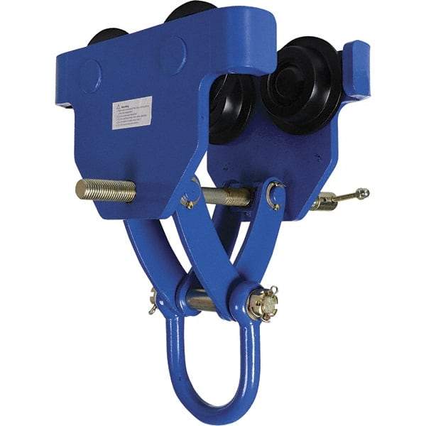 Vestil - 4 Ton Capacity Quick Install Manual Trolley - 4" to 11-3/4" Flange Width - Apex Tool & Supply